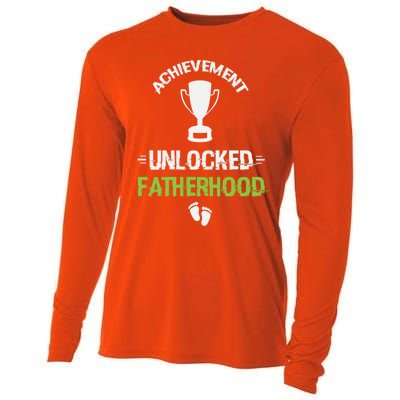 Achievet Unlocked Fatherhood Expecting Parent Meaningful Gift Cooling Performance Long Sleeve Crew