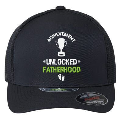 Achievet Unlocked Fatherhood Expecting Parent Meaningful Gift Flexfit Unipanel Trucker Cap