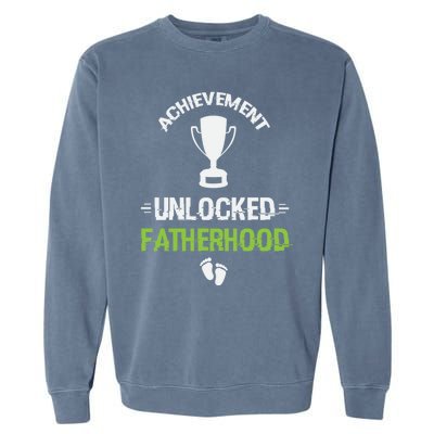 Achievet Unlocked Fatherhood Expecting Parent Meaningful Gift Garment-Dyed Sweatshirt