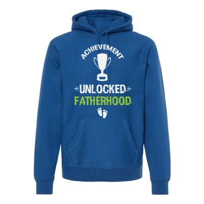 Achievet Unlocked Fatherhood Expecting Parent Meaningful Gift Premium Hoodie