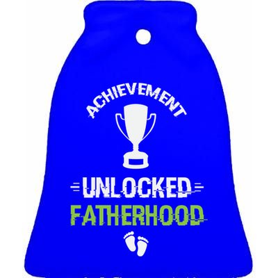 Achievet Unlocked Fatherhood Expecting Parent Meaningful Gift Ceramic Bell Ornament