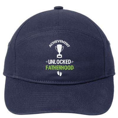 Achievet Unlocked Fatherhood Expecting Parent Meaningful Gift 7-Panel Snapback Hat