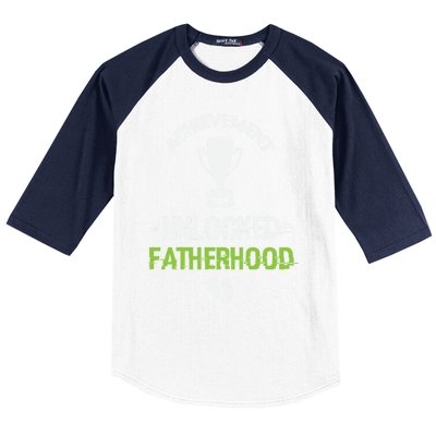 Achievet Unlocked Fatherhood Expecting Parent Meaningful Gift Baseball Sleeve Shirt