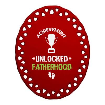 Achievet Unlocked Fatherhood Expecting Parent Meaningful Gift Ceramic Oval Ornament