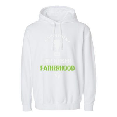 Achievet Unlocked Fatherhood Expecting Parent Meaningful Gift Garment-Dyed Fleece Hoodie