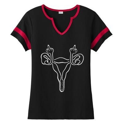 Angry Uterus Feminist Rights Ladies Halftime Notch Neck Tee