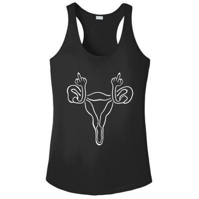 Angry Uterus Feminist Rights Ladies PosiCharge Competitor Racerback Tank