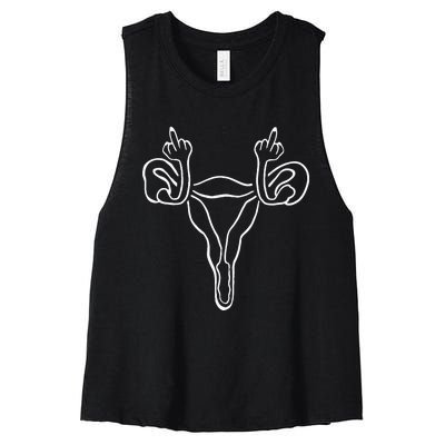 Angry Uterus Feminist Rights Women's Racerback Cropped Tank