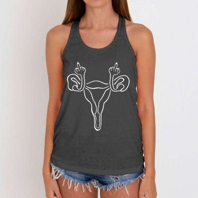 Angry Uterus Feminist Rights Women's Knotted Racerback Tank