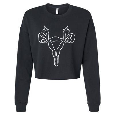 Angry Uterus Feminist Rights Cropped Pullover Crew