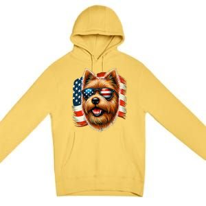 American Usa Flag Norfolk Terrier Terriers 4th Of July Premium Pullover Hoodie