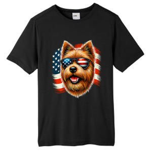 American Usa Flag Norfolk Terrier Terriers 4th Of July Tall Fusion ChromaSoft Performance T-Shirt