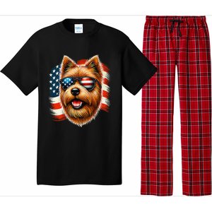 American Usa Flag Norfolk Terrier Terriers 4th Of July Pajama Set