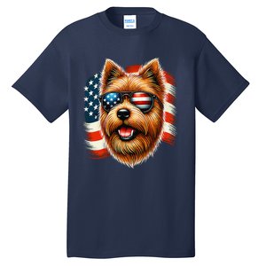 American Usa Flag Norfolk Terrier Terriers 4th Of July Tall T-Shirt