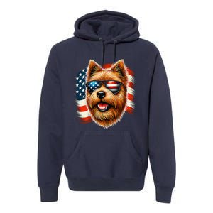 American Usa Flag Norfolk Terrier Terriers 4th Of July Premium Hoodie