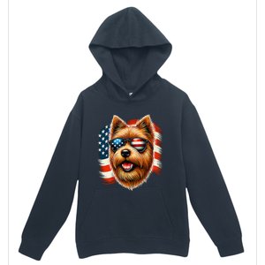 American Usa Flag Norfolk Terrier Terriers 4th Of July Urban Pullover Hoodie