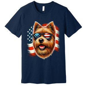 American Usa Flag Norfolk Terrier Terriers 4th Of July Premium T-Shirt