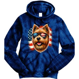 American Usa Flag Norfolk Terrier Terriers 4th Of July Tie Dye Hoodie