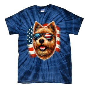 American Usa Flag Norfolk Terrier Terriers 4th Of July Tie-Dye T-Shirt