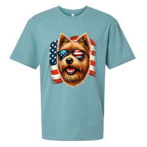 American Usa Flag Norfolk Terrier Terriers 4th Of July Sueded Cloud Jersey T-Shirt