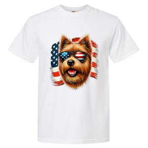 American Usa Flag Norfolk Terrier Terriers 4th Of July Garment-Dyed Heavyweight T-Shirt