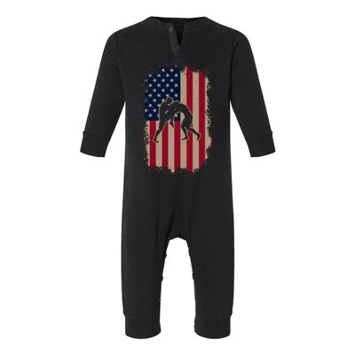 American Us Flag Mixed Martial Arts Great Gift Infant Fleece One Piece