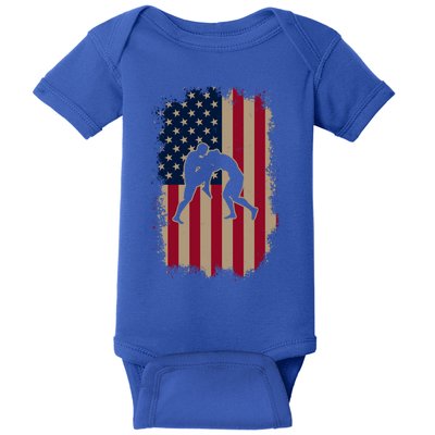 American Us Flag Mixed Martial Arts Great Gift Baby Bodysuit