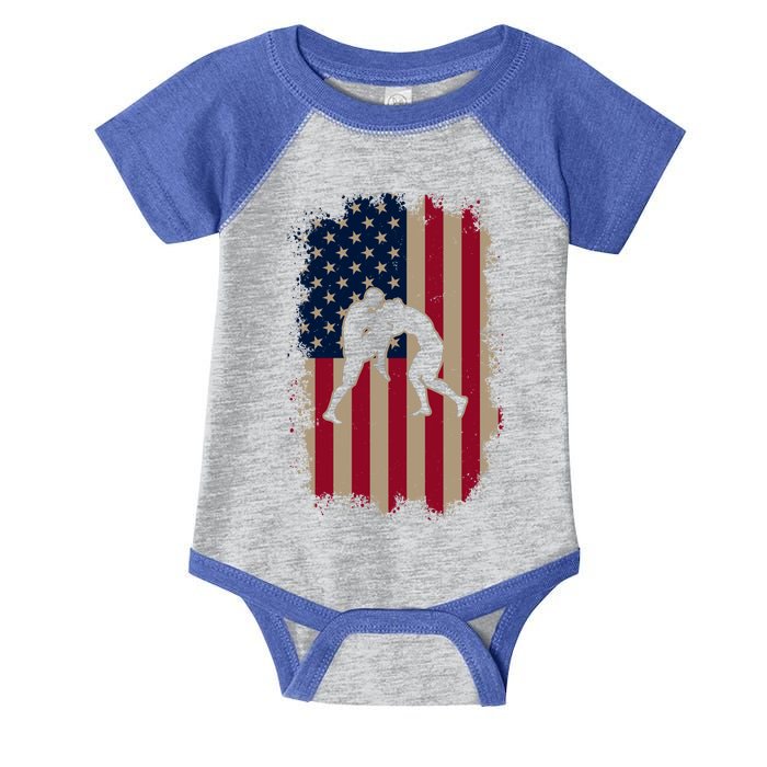 American Us Flag Mixed Martial Arts Great Gift Infant Baby Jersey Bodysuit