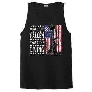 American Us Flag Honor The Fallen Thank Living Memorial Day Gift PosiCharge Competitor Tank