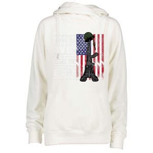 American Us Flag Honor The Fallen Thank Living Memorial Day Gift Womens Funnel Neck Pullover Hood