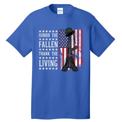 American Us Flag Honor The Fallen Thank Living Memorial Day Gift Tall T-Shirt