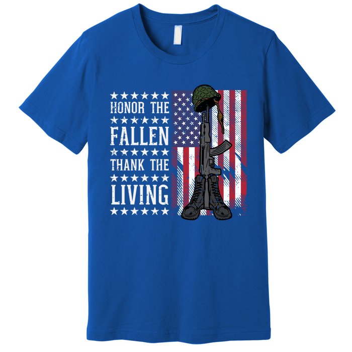 American Us Flag Honor The Fallen Thank Living Memorial Day Gift Premium T-Shirt