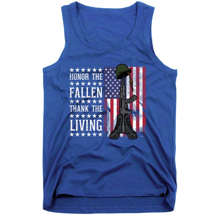 American Us Flag Honor The Fallen Thank Living Memorial Day Gift Tank Top