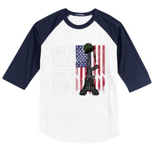 American Us Flag Honor The Fallen Thank Living Memorial Day Gift Baseball Sleeve Shirt