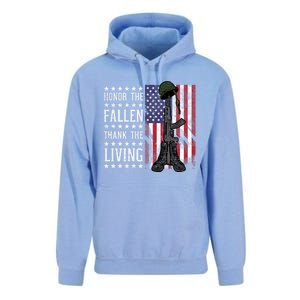 American Us Flag Honor The Fallen Thank Living Memorial Day Gift Unisex Surf Hoodie