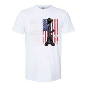 American Us Flag Honor The Fallen Thank Living Memorial Day Gift Softstyle CVC T-Shirt