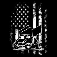 American Us Flag Sprint Car Racing Gift Backpack