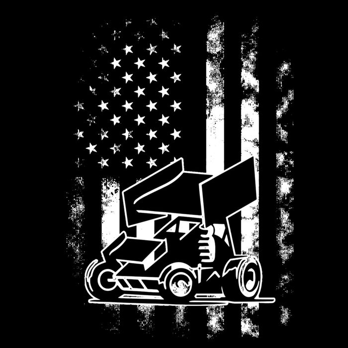 American Us Flag Sprint Car Racing Gift Backpack