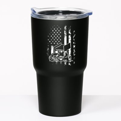 American Us Flag Sprint Car Racing Gift Tumbler