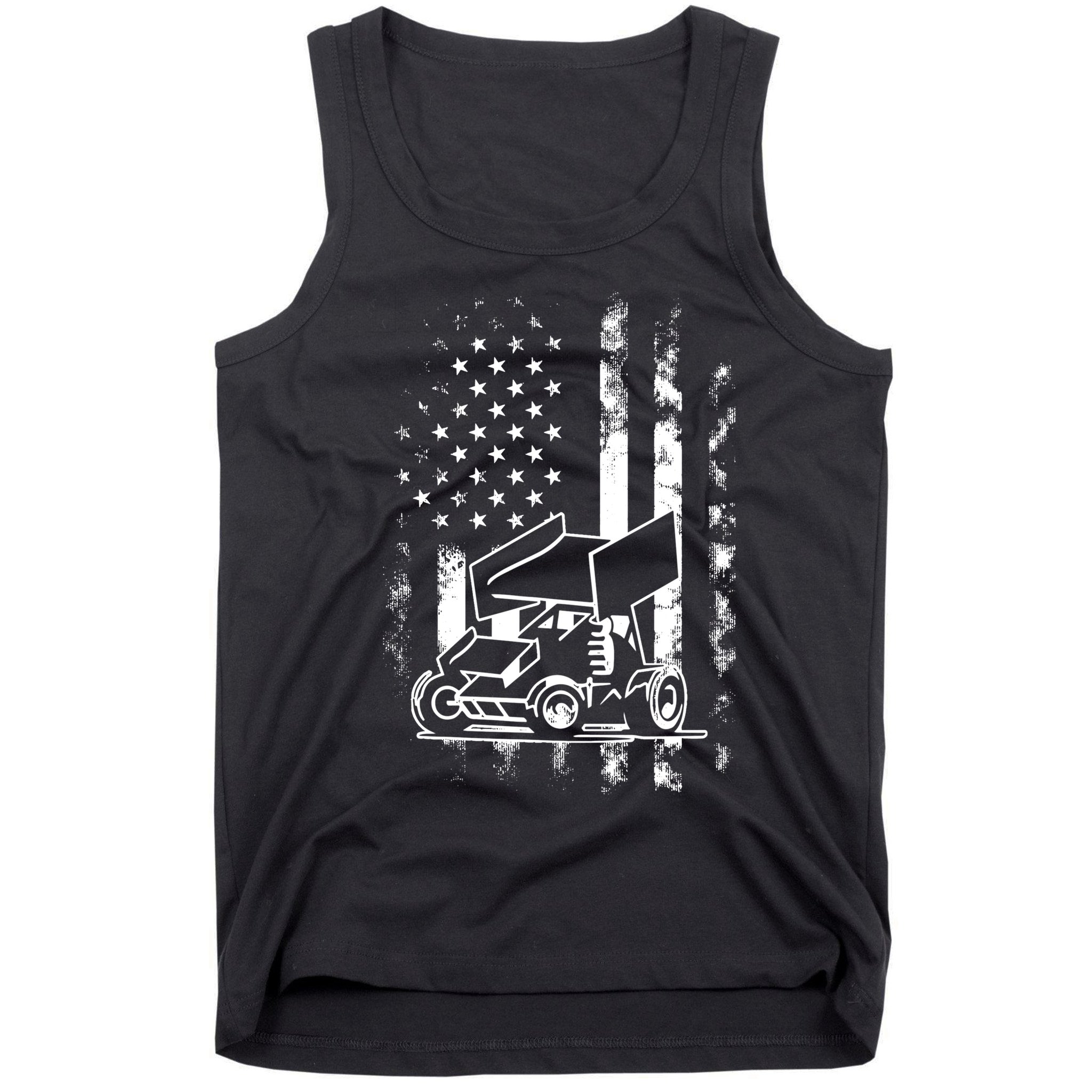American Us Flag Sprint Car Racing Gift Tank Top
