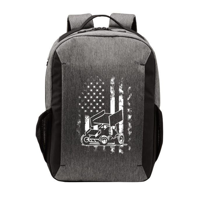 American Us Flag Sprint Car Racing Gift Vector Backpack
