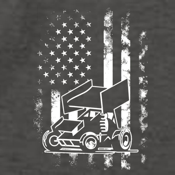 American Us Flag Sprint Car Racing Gift Vector Backpack