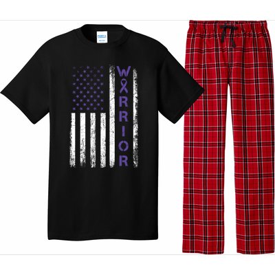 American Usa Flag Warrior Gift Crohns Disease Awareness Cool Gift Pajama Set