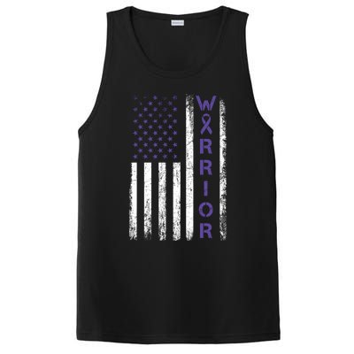 American Usa Flag Warrior Gift Crohns Disease Awareness Cool Gift PosiCharge Competitor Tank