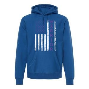 American Usa Flag Warrior Gift Crohns Disease Awareness Cool Gift Premium Hoodie