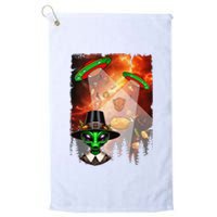 Aliens Unidentified Flying Object Thanksgiving Roast Turkeys Platinum Collection Golf Towel