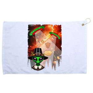 Aliens Unidentified Flying Object Thanksgiving Roast Turkeys Grommeted Golf Towel