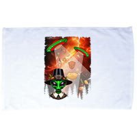 Aliens Unidentified Flying Object Thanksgiving Roast Turkeys Microfiber Hand Towel