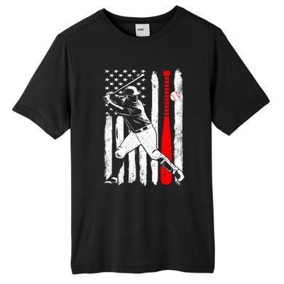 American Usa Flag Patriotic Vintage Baseball Flag Gift Tall Fusion ChromaSoft Performance T-Shirt