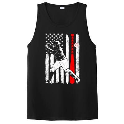 American Usa Flag Patriotic Vintage Baseball Flag Gift PosiCharge Competitor Tank